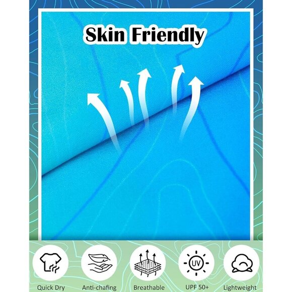 ✨Men Blue Swim Trunks Bathing Suits Board Beach Swim with Zipper Pocket Shorts - Picture 3 of 7